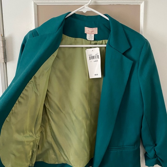 BNWT teal cropped blazer - Picture 3 of 5